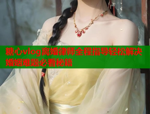 糖心vlog离婚律师全程指导轻松解决婚姻难题必看秘籍